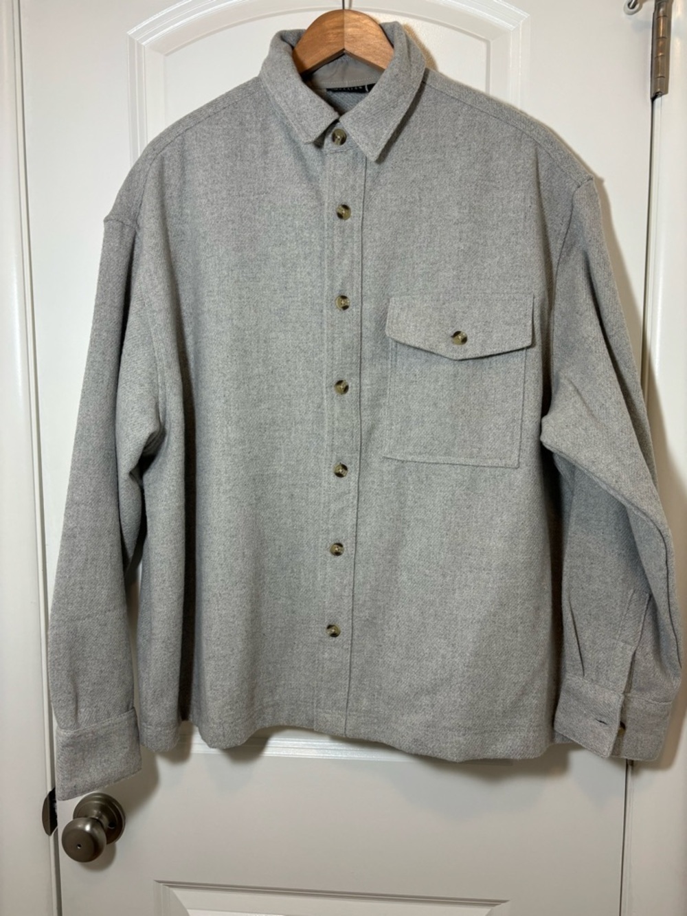 ASOS Light Gray Button-Front Shacket